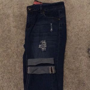 Skinny Roll-Cuff Jeans